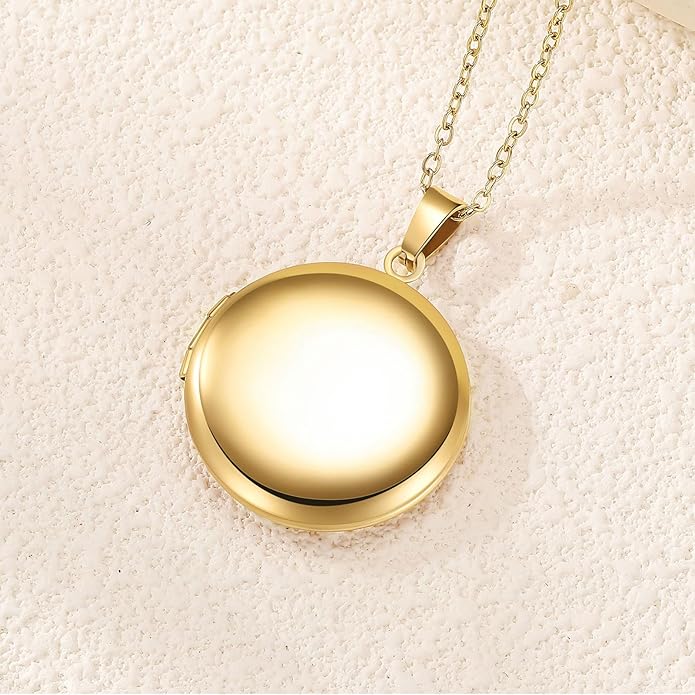 PHOCKSIN Personalized Locket Necklace for Women Photo Necklace with Customized Picture Birth Flower Birthstone New Years Gifts for Women