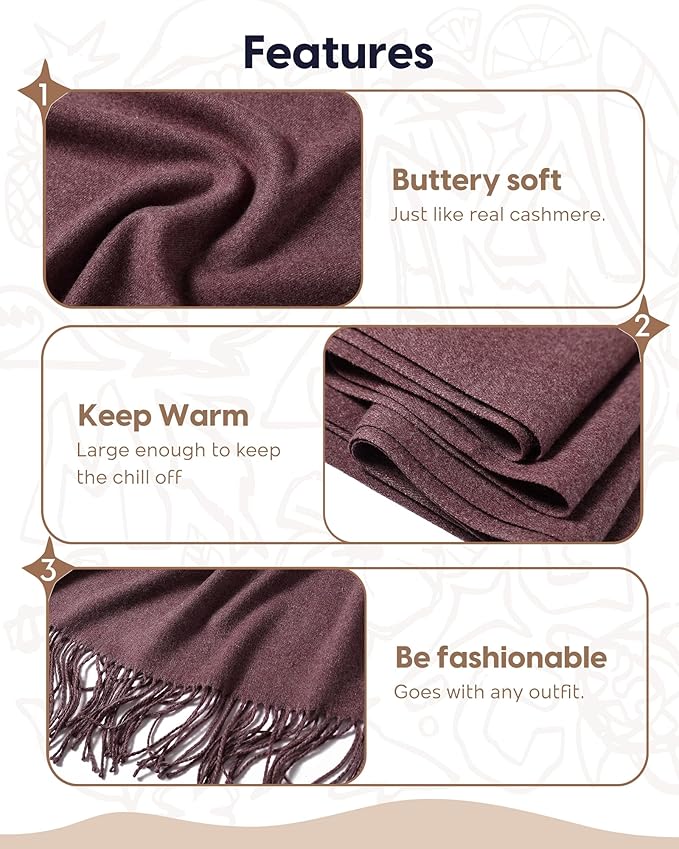 maamgic Women's Winter Scarf Soft Warm Scarf for Women Cozy Shawl Wraps for Women Lightweight Pashmina Style Wrap