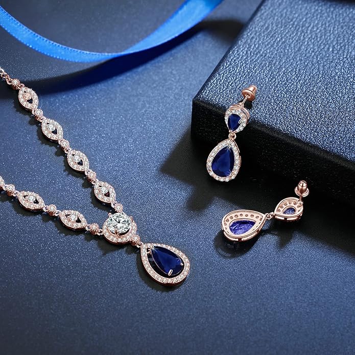 GULICX AAA Cubic Zirconia CZ Silver Plated Base Women's Party Jewelry Set Earrings Pendant Necklace