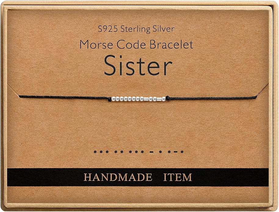 Monily Inspirational Gifts for Women Morse Code Bracelets for Women Funny Bracelet for Friend Funny Gift for Women Sterling Silver Bracelet for Women