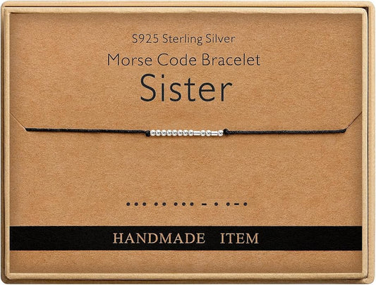 Monily Inspirational Gifts for Women Morse Code Bracelets for Women Funny Bracelet for Friend Funny Gift for Women Sterling Silver Bracelet for Women