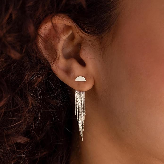 Gold Earrings for Women, 14K Gold Plated Tassel Dangle Earrings for Women Trendy Hypoallergenic Long Chain Earring Dainty Pearl Drop Earrings Elegant Wedding Earring Fashion Jewelry for Womens