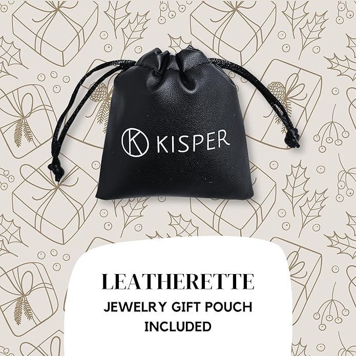 KISPER 24k White Gold Rope Chain Necklace –Thin, Dainty, White Gold Plated Stainless Steel Jewelry for Women & Men with Lobster Clasp