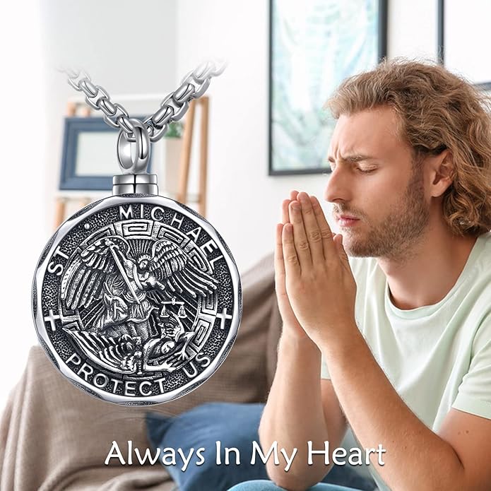 YFN Patron Saint Necklace Sterling Silver Amulet Medal Pendant Religious Protector Jewelry Gifts for Women Men