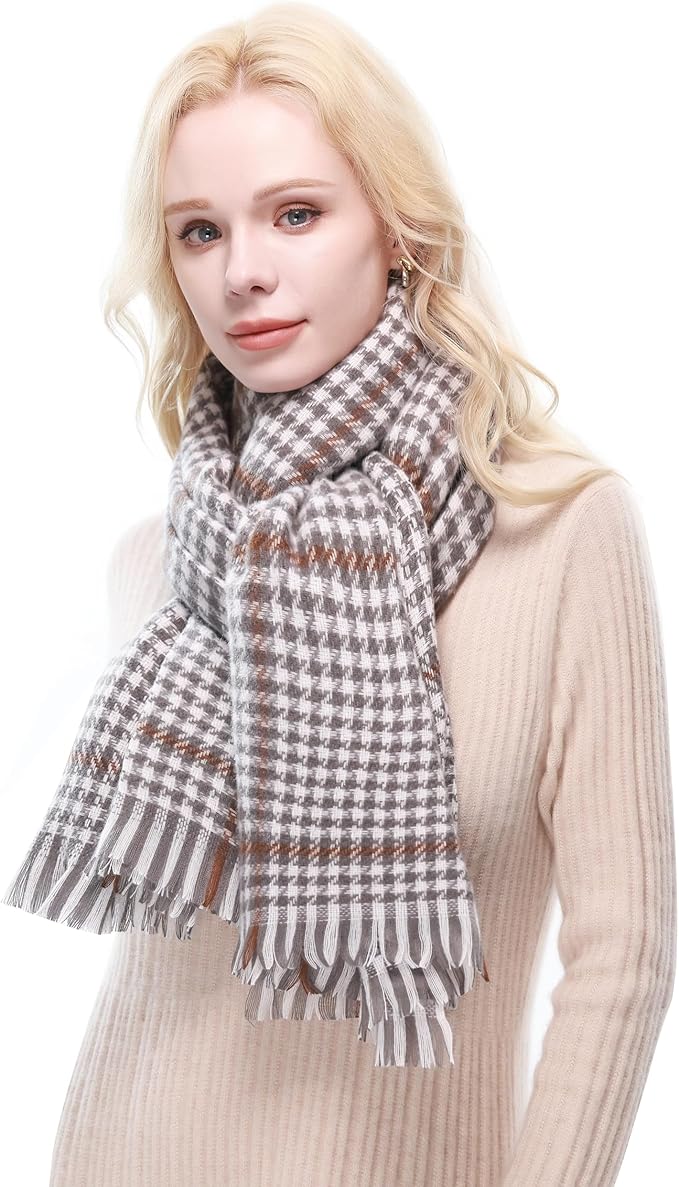 RIIQIICHY Plaid Scarf for Women Fall Winter Pashmina Scarves Wraps for Cold Weather Warm Large