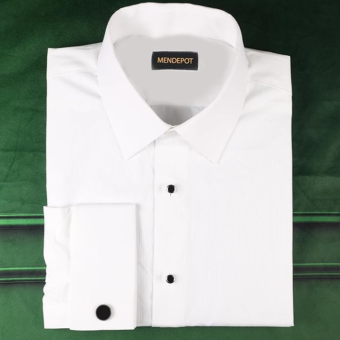 MENDEPOT Men Formal Wear Dress Shirt Cufflinks And Studs Set With Box Wedding Groom Groomsmen Gift