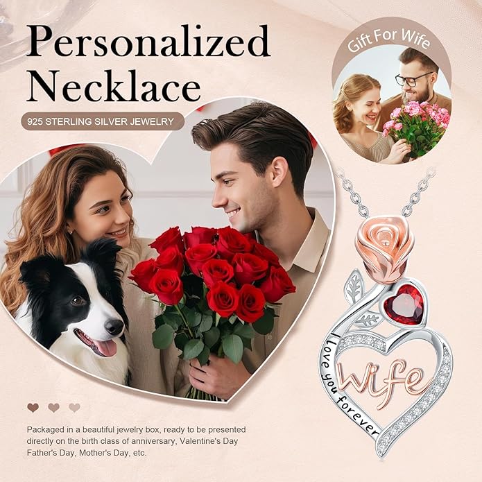 Mother's Day Necklace Gifts 925 Sterling Silver Mom/Wife/Grandma/Nana/Family I Love You Mom Necklace for Women Jewelry Birthday Gifts for Couple