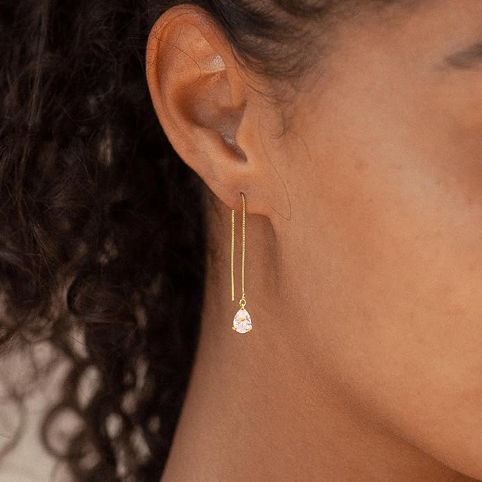 Gold Earrings for Women Trendy, Simple Dainty 14K Gold Plated Paperclip Square Chain Link Dangle Hoops Earrings Pin Stud Huggie Earrings Lightweight Hypoallergenic Minimalist Aesthetic Gold Jewelry for Christmas Gifts