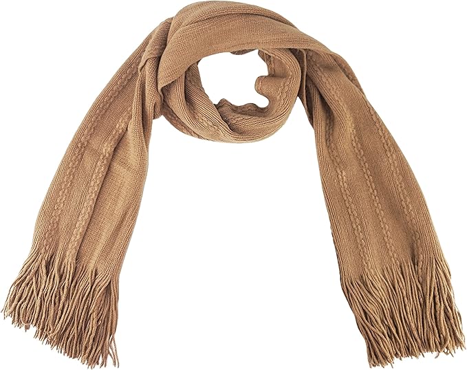 BRUCERIVER Women's Ultra Soft Knit Scarf & Glove Set Touchscreen Function Cable Design