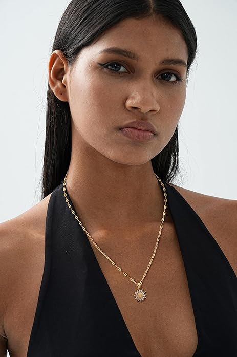 Cubic Zirconia Necklace, Dainty 14k Gold Plated Diamond Necklaces For Women Choker Necklace Simple Gold Plated CZ Jewelry Necklaces for Women Trendy Gifts