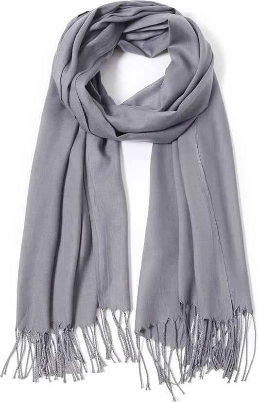Cindy & Wendy Pashmina Shawls and Wraps Large Scarfs for Women Wedding Party Bridal Long Fashion Solid Shawl Wrap Fringes