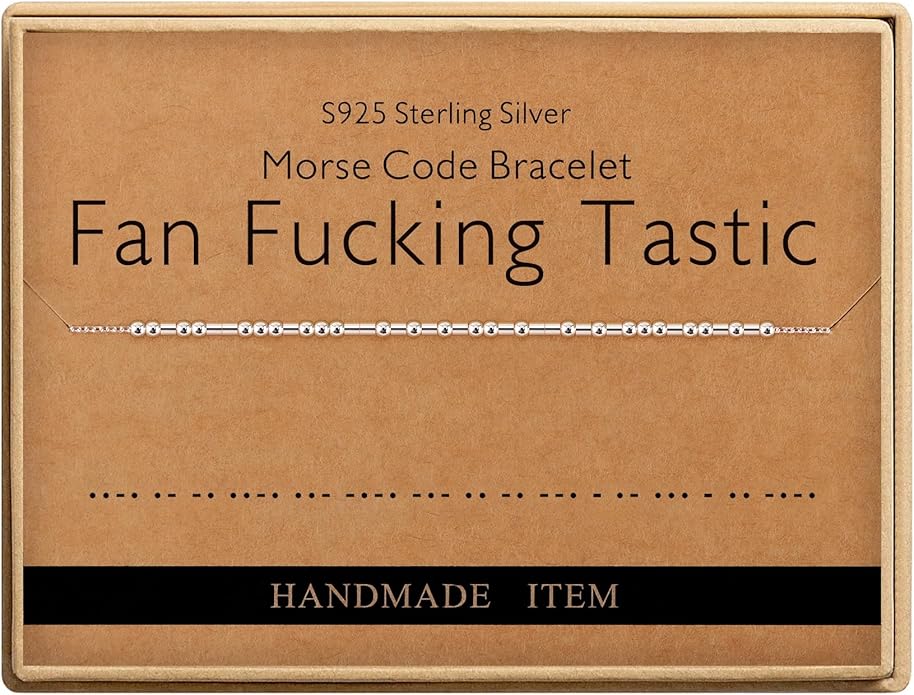 Monily Inspirational Gifts for Women Morse Code Bracelets for Women Funny Bracelet for Friend Funny Gift for Women Sterling Silver Bracelet for Women