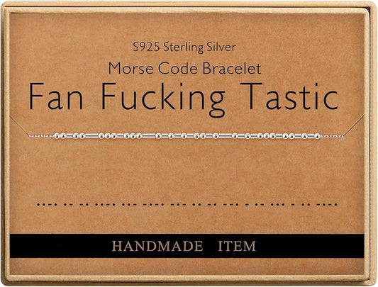 Monily Inspirational Gifts for Women Morse Code Bracelets for Women Funny Bracelet for Friend Funny Gift for Women Sterling Silver Bracelet for Women