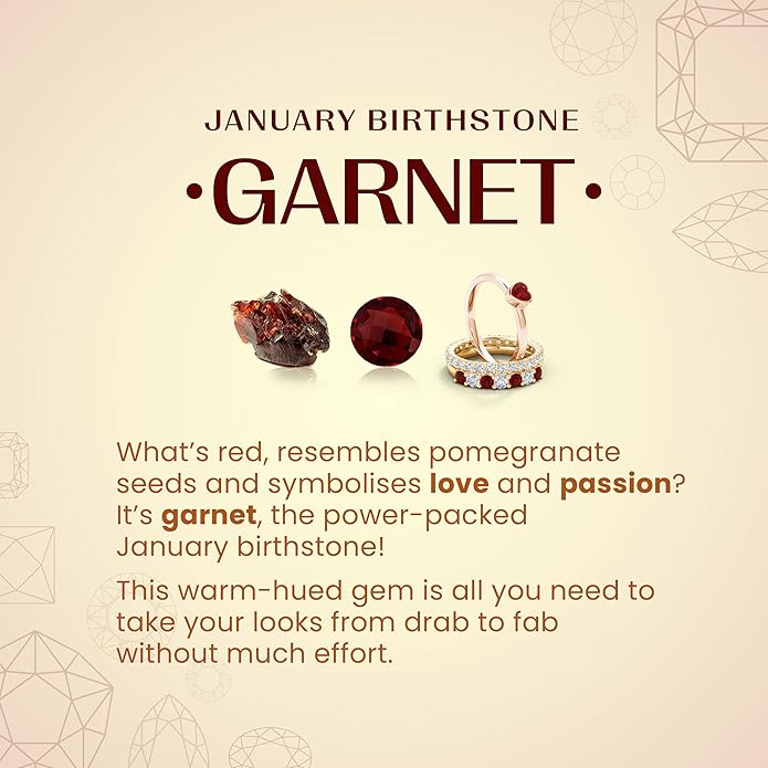 ANGARA Natural Garnet Solitaire Studs for Women | Basket-Set Round Garnet Studs in 14K Solid Gold/Sterling Silver/Platinum | January Birthday, Anniversary, Gemstone Jewellery Gift