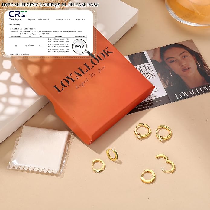 LOYALLOOK 3Pairs Gold Hoop Earrings Set for Women Trendy Huggie Hoop Earrings Stacks for Multiple Piercing 14K Gold Plated Chunky Hoop Earrings Set Hypoallergenic Cartilage Earring Lightweight