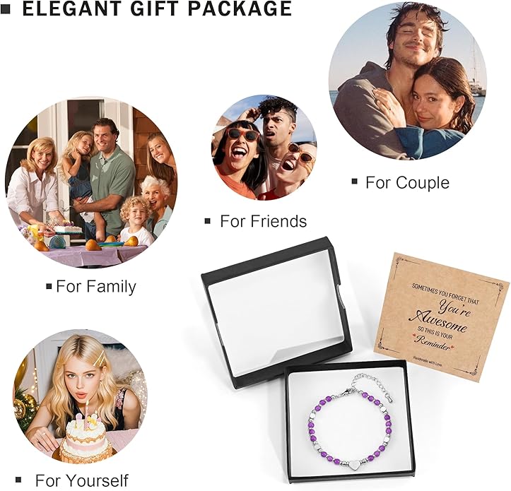 VIBILIA Cross Beaded Bracelets for Women, Inspirational Natural Heart Religious Bracelets for Women, Birthday Christian Gifts for Women on Thanksgiving Christmas Gifts