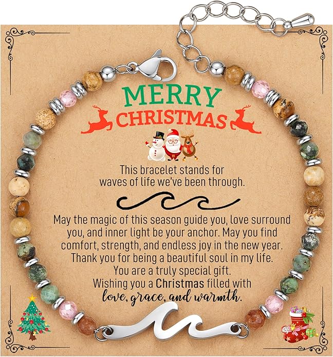 TONY & SANDY Friend Gifts for Women, Stocking Stuffers for Women, Sister Gifts from Sister, Wave Bracelet, Birthday Gifts for Woman, Bestie Friendship Bracelets, Unique Gifts for Her