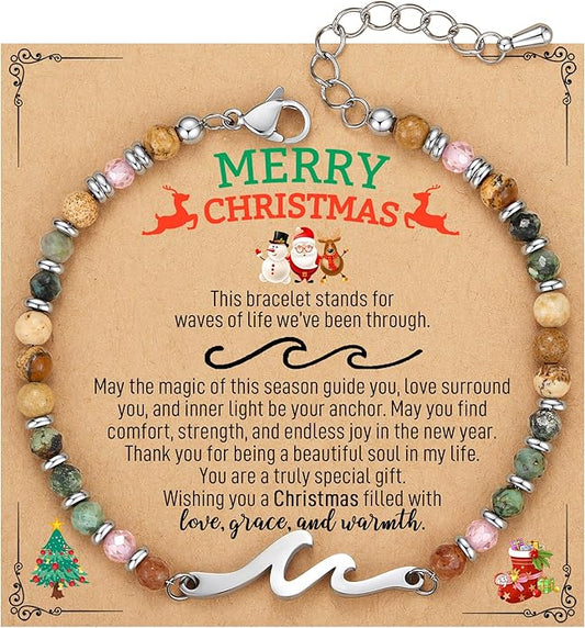 TONY & SANDY Friend Gifts for Women, Stocking Stuffers for Women, Sister Gifts from Sister, Wave Bracelet, Birthday Gifts for Woman, Bestie Friendship Bracelets, Unique Gifts for Her