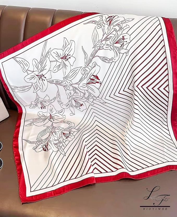 Hioyiwse Satin Bandanas Head Scarf For Women Hair Scarves Accessories Lightweight Fashion Wrap Neck Silk Sleeping Headscarf