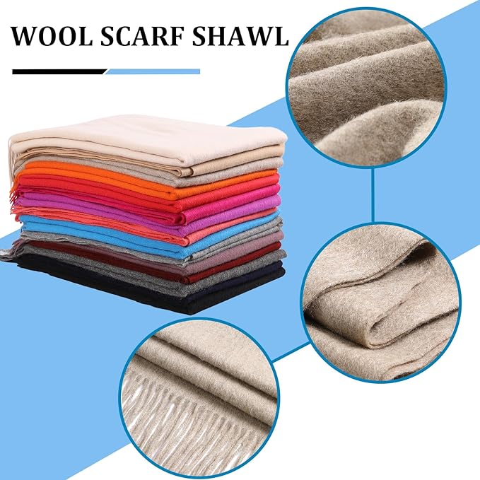 Temminc Winter Scarf for Women - Soft Warm Pashmina Shawl Wrap, Lightweight Fashion Blanket Travel Shawl, Solid Color Scarf