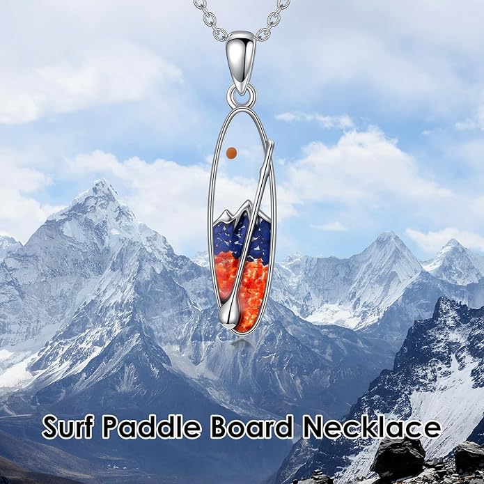 LEECCI Anchor Wave/Four Leaf Clover/Surfboard Necklace 925 Sterling Silver Anchor Pendant Jewelry Gift Graduation Gift for Men Women