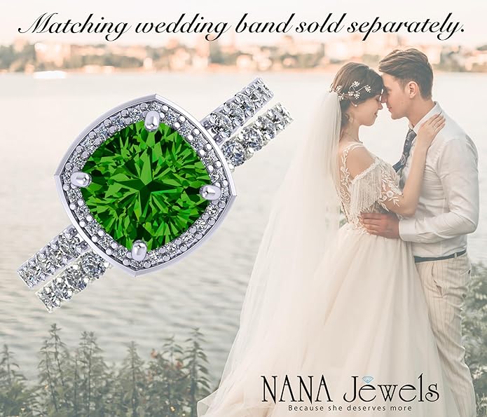 NANA Jewels Sterling Silver Engagement Rings for Women - Choose Simulated Morganite, Citrine, Aquamarine & More
