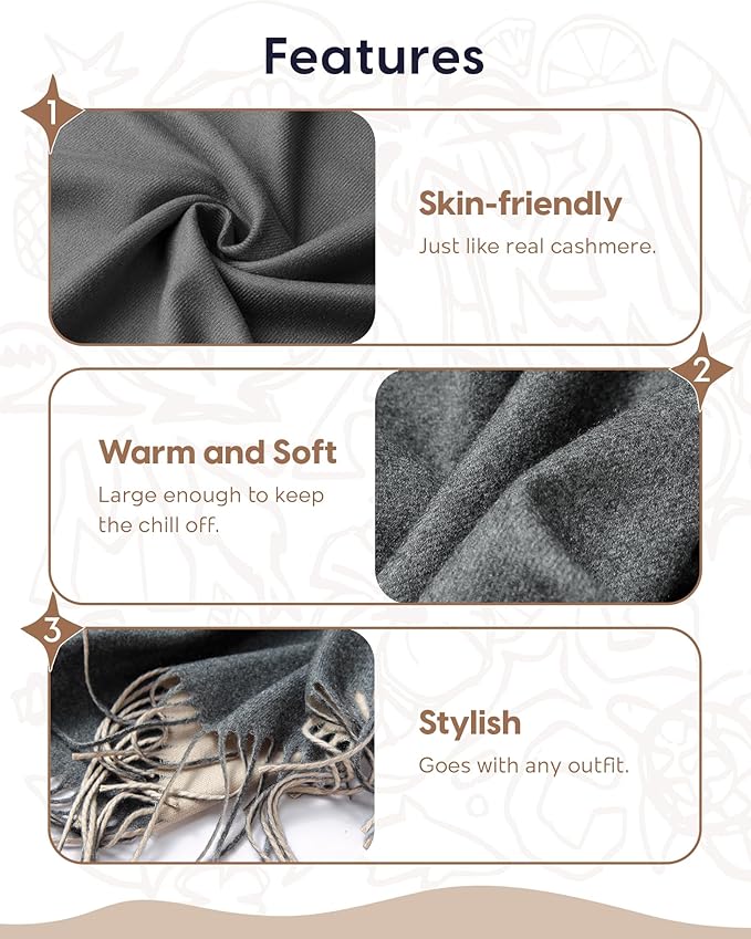 maamgic Women's Winter Scarf Soft Warm Scarf for Women Cozy Shawl Wraps for Women Lightweight Pashmina Style Wrap