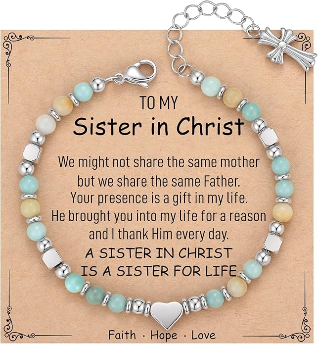 TONY & SANDY Christian Gifts for Women, Religious Cross Bracelet Jewelry, Easter Basket Stuffers for Teens Kids Adults, Faith Confirmation Baptism Christmas Birthday Gifts for Women