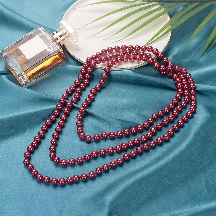 59" Long Pearl Necklaces for Women, Vintage Elegant Long Pearls Necklace for Wedding Party 1920s Gatsby Costume Jewelry