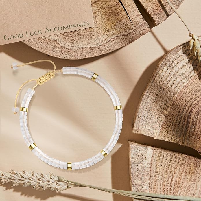 30th 40th 50th 60th 70th 80th Birthday Gifts for Women, Natural Stone Bracelet Birthday Gifts for Mom Daughter Grandma Sister Friends Coworker