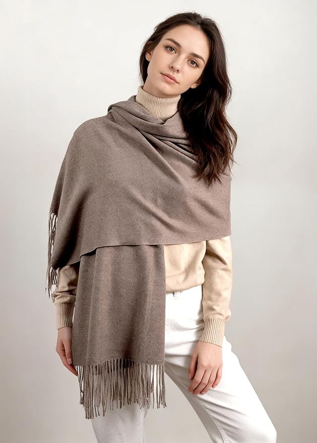 Achillea Warm Cashmere-Feel Winter Scarf – Pashmina Shawl Wrap, Blanket Scarf for Daily Wear, Travel & Cold Weather