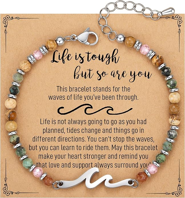 TONY & SANDY Friend Gifts for Women, Stocking Stuffers for Women, Sister Gifts from Sister, Wave Bracelet, Birthday Gifts for Woman, Bestie Friendship Bracelets, Unique Gifts for Her