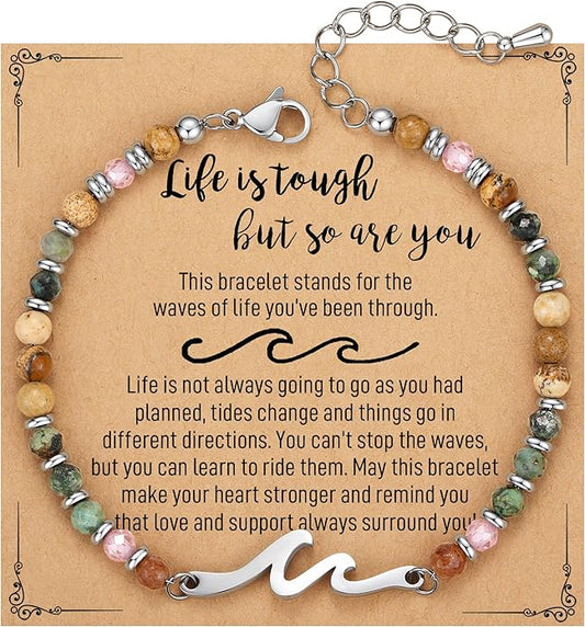 TONY & SANDY Friend Gifts for Women, Stocking Stuffers for Women, Sister Gifts from Sister, Wave Bracelet, Birthday Gifts for Woman, Bestie Friendship Bracelets, Unique Gifts for Her