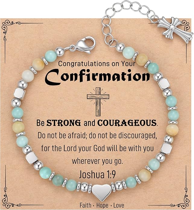 TONY & SANDY Christian Gifts for Women, Religious Cross Bracelet Jewelry, Easter Basket Stuffers for Teens Kids Adults, Faith Confirmation Baptism Christmas Birthday Gifts for Women