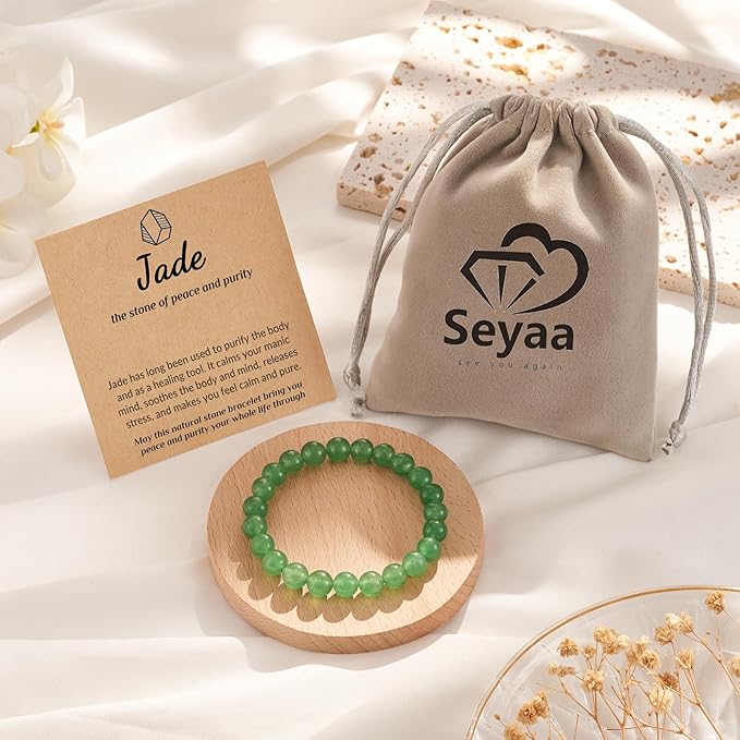 Seyaa Jade Bracelet for Women, Good Luck Beaded Bracelet for Women, Birthday Christmas Mothers'day Gift for Mom