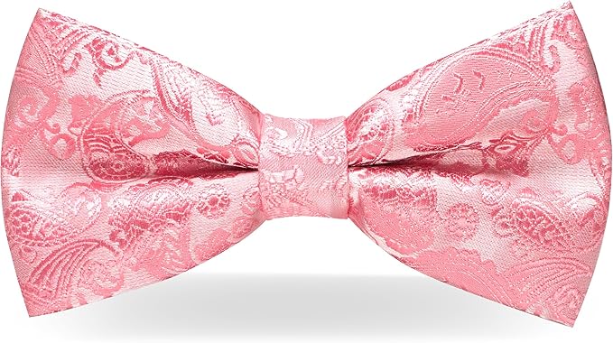 JEMYGINS Paisley Pre-tied Bow Tie and Pocket Square Cufflinks Lapel Pin Sets for Men 4PCS