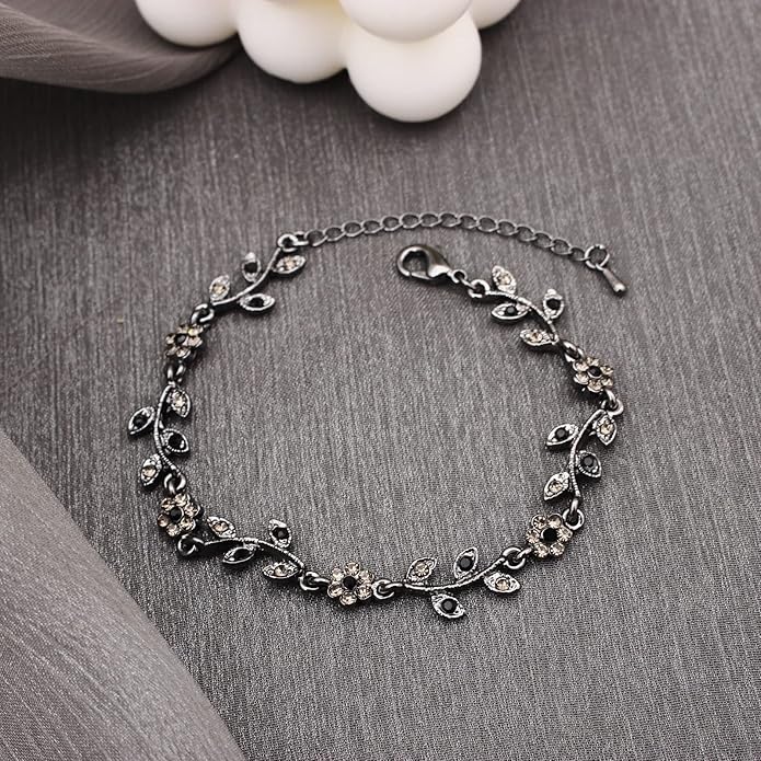 Austrian Crystal Rhinestone Choker Necklace Dangle Earring Link Bracelet Jewelry Set for Brides Bridesmaid Prom Costume Accessories for Women