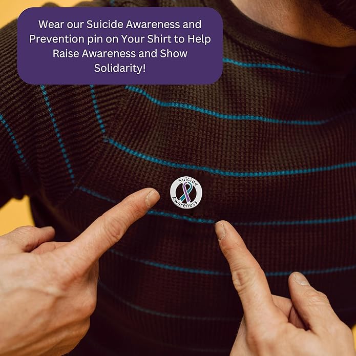 Suicide Awareness and Prevention Pin - Bulk Packs - Variety Pack of Teal & Purple Ribbon Pin Perfect for Support Groups, Gift-Giving and Fundraising