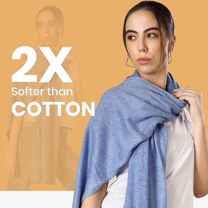ROSERA Cashmere 100% Cashmere Knitted Wrap Pashmina Shawl Extra Large Scarf Stole for Women Travel