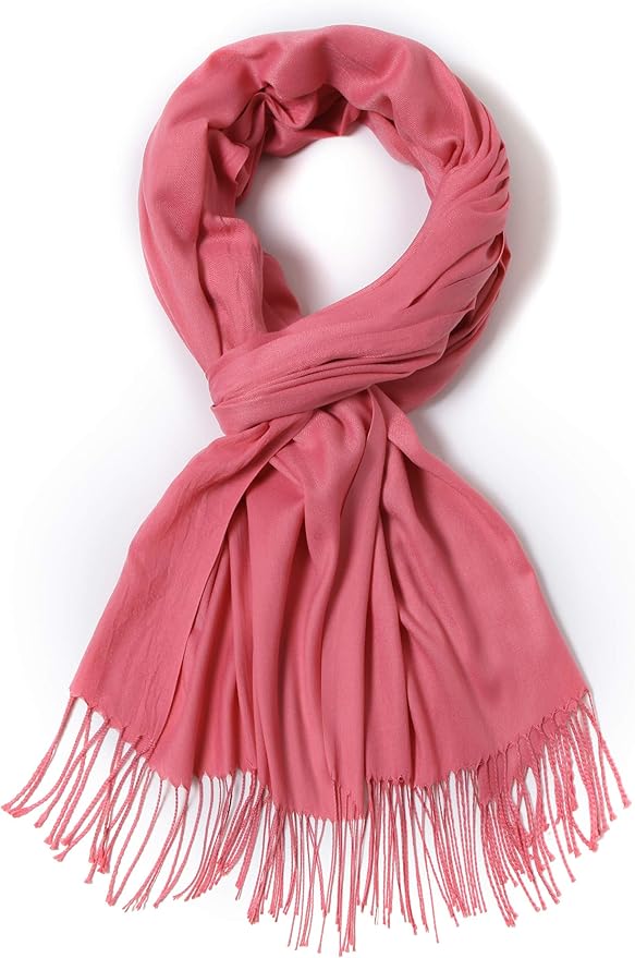 Cindy & Wendy Pashmina Shawls and Wraps Large Scarfs for Women Wedding Party Bridal Long Fashion Solid Shawl Wrap Fringes