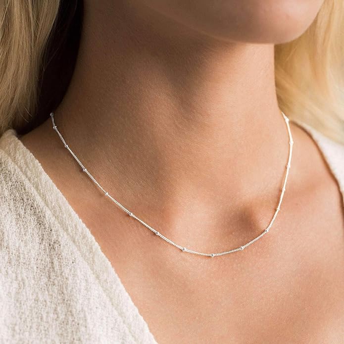 Freekiss Herringbone Necklace for Women,Dainty Gold Necklace,14k Gold Plated Snake,Gold Chain Choker Necklaces,Simple Gold Layered Necklaces,Gold Jewelry Gift for Women