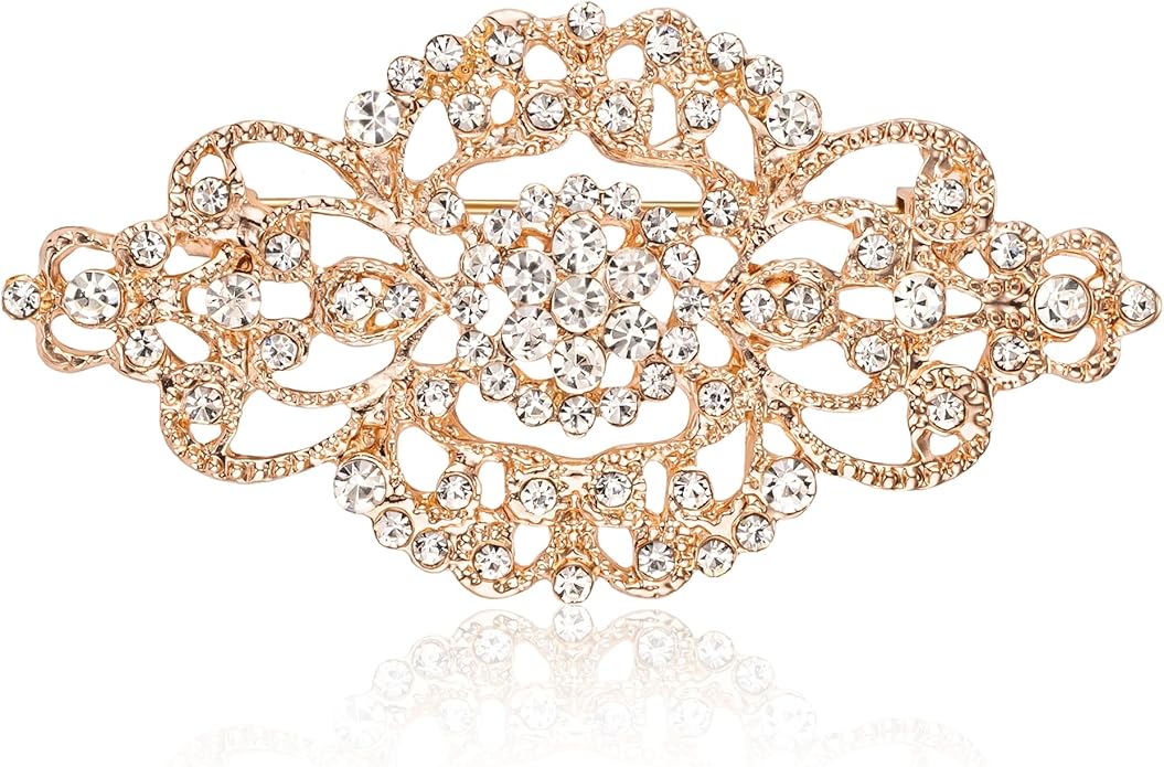 HAISWET Vintage Wedding Bridal Crystal Art Deco Rhinestone Brooch Pin