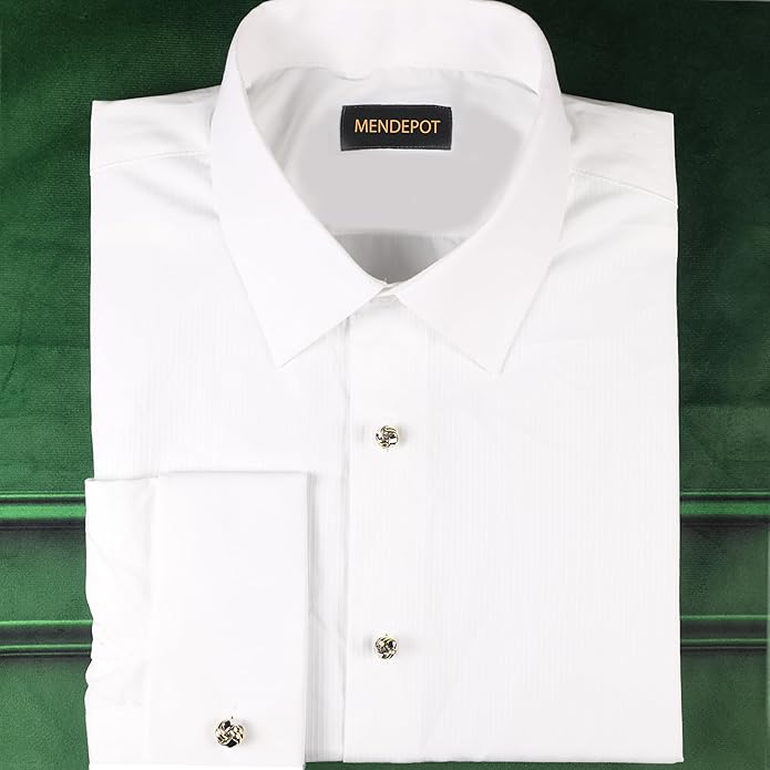 MENDEPOT Men Formal Wear Dress Shirt Cufflinks And Studs Set With Box Wedding Groom Groomsmen Gift
