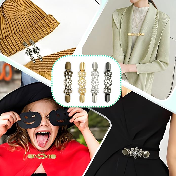 Dress Cinch Clips Sweater Clips, Vintage Waist Cincher Clip for Women, Decorative Clothing Brooch Clip for Sweaters, Dresses & Shirts