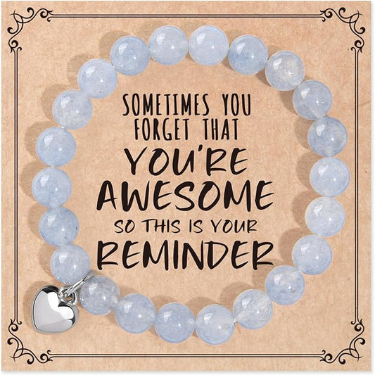 jewelrycard Sometimes You Forget Your Awesome Bracelets for Women, Birthday Christmas Gifts for Women Stocking Stuffers for Teen Girl Gifts Trendy Stuff, Inspirational Jewelry for Women Girls