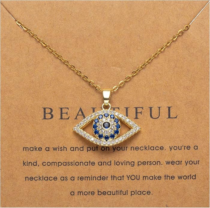 18k Gold Plated Necklace for Women Trendy Dainty Charm Evil eye Italian horn hummingbird starfish seashell bow elephant snake butterfly ladybug PendentMinimalist Delicate Jewelry for Women