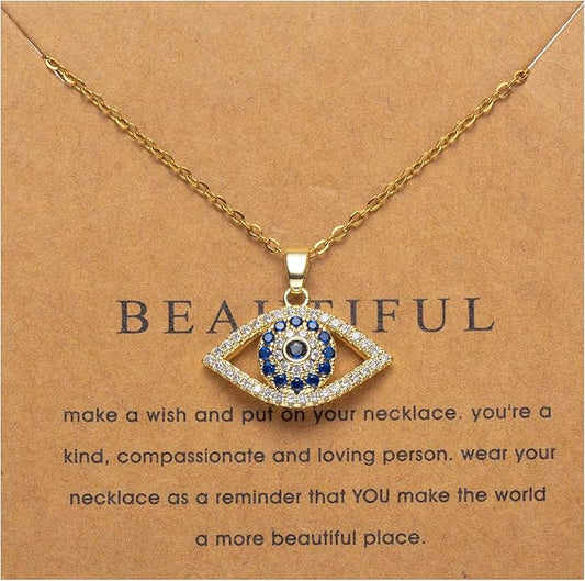 18k Gold Plated Necklace for Women Trendy Dainty Charm Evil eye Italian horn hummingbird starfish seashell bow elephant snake butterfly ladybug PendentMinimalist Delicate Jewelry for Women
