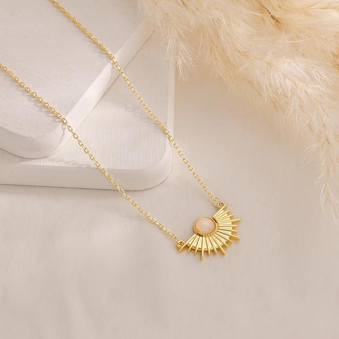 CHESKY Layered Necklaces for Women Trendy, Dainty 14k Gold Plated Pendant Necklace Layering Necklace for Women Non Tarnish Hypoallergenic Sun Gold Necklace Stack Gold Jewelry for Women Gifts