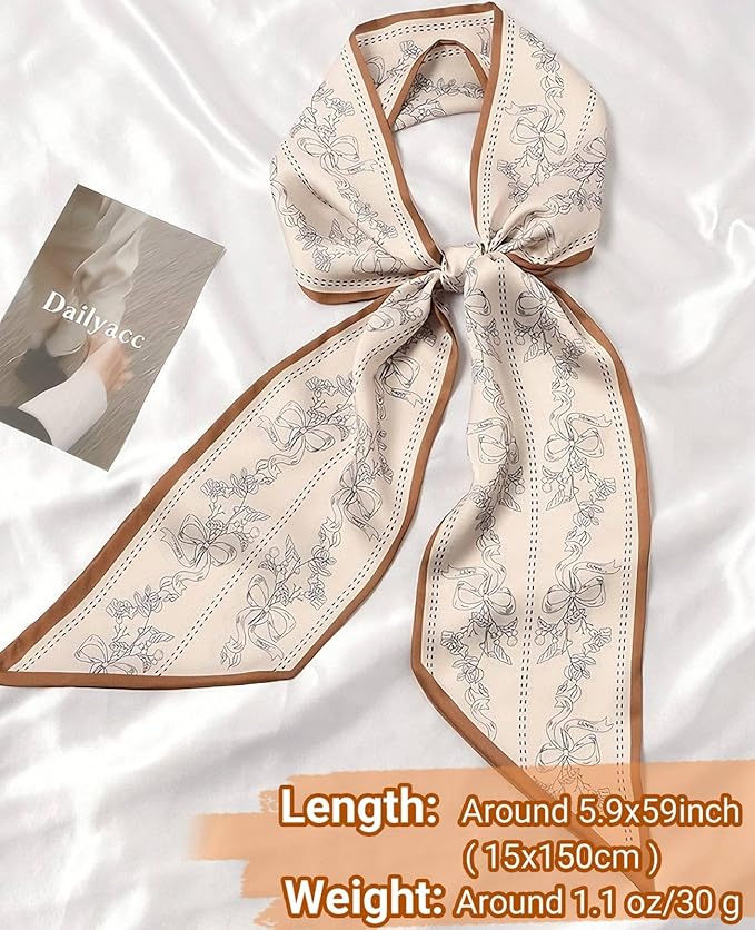 Dailyacc Hair Scarf for Women Fashion Silky Satin Headscarf Wrap Breathable Lightweight Neck Scarves For Handbag