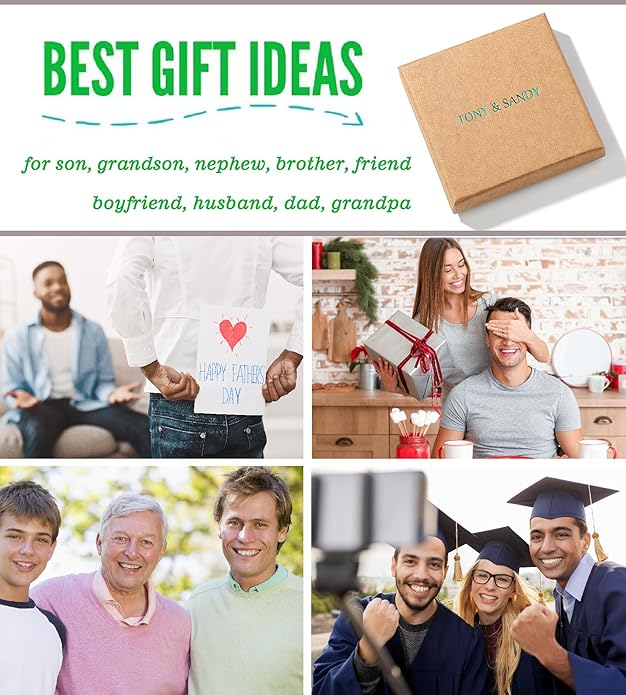 TONY & SANDY Cross Bracelet Men Cool Valentines Day Gifts for Him Teen Boys Son Grandson Nephew, Birthday Easter Christmas Gifts for Teen Boys Adults Men